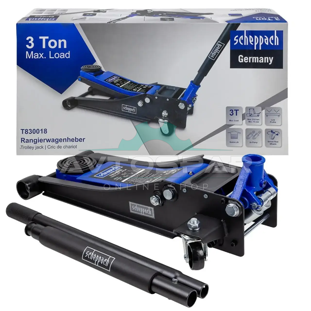 ჰიდრავლიკური დომკრატი 3TON Scheppach 75-510mm T830018