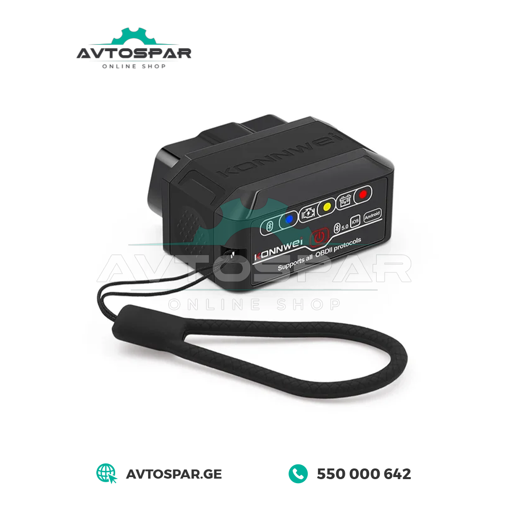 დიაგნოსტიკური სკანერი ELM327 v1.5 (ჩიპსეტი PIC18F25K80, 2 პლატა) Konnwei KW905 Android/IOS