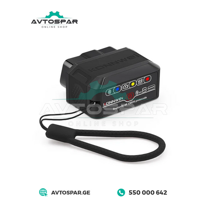 დიაგნოსტიკური სკანერი ELM327 v1.5 (ჩიპსეტი PIC18F25K80, 2 პლატა) Konnwei KW905 Android/IOS