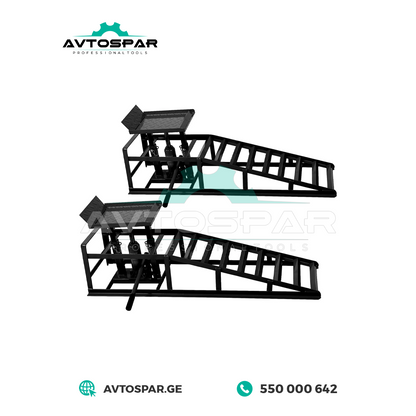 რკინის ჰიდრავლიკური პანდუსი 2TON დომკრატით (წყვილი)
