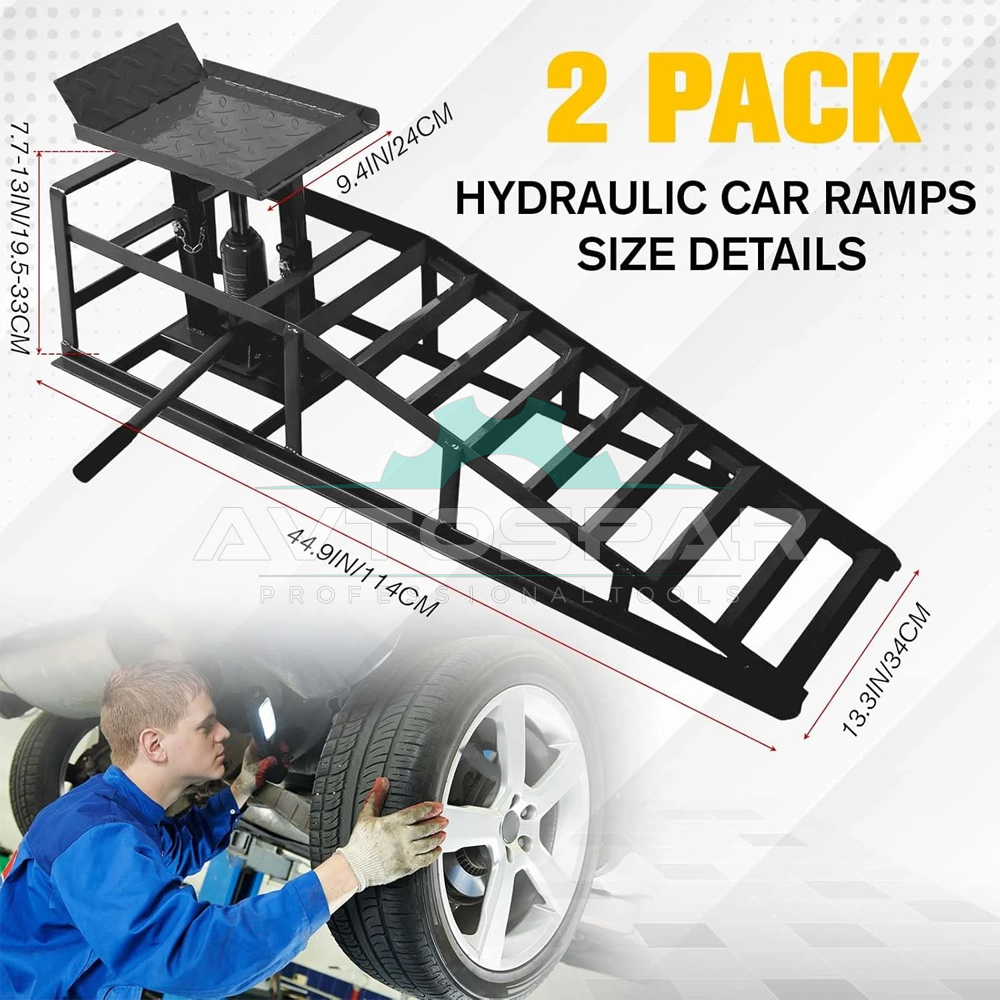 რკინის ჰიდრავლიკური პანდუსი 2TON დომკრატით (წყვილი)