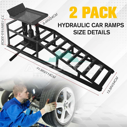 რკინის ჰიდრავლიკური პანდუსი 2TON დომკრატით (წყვილი)