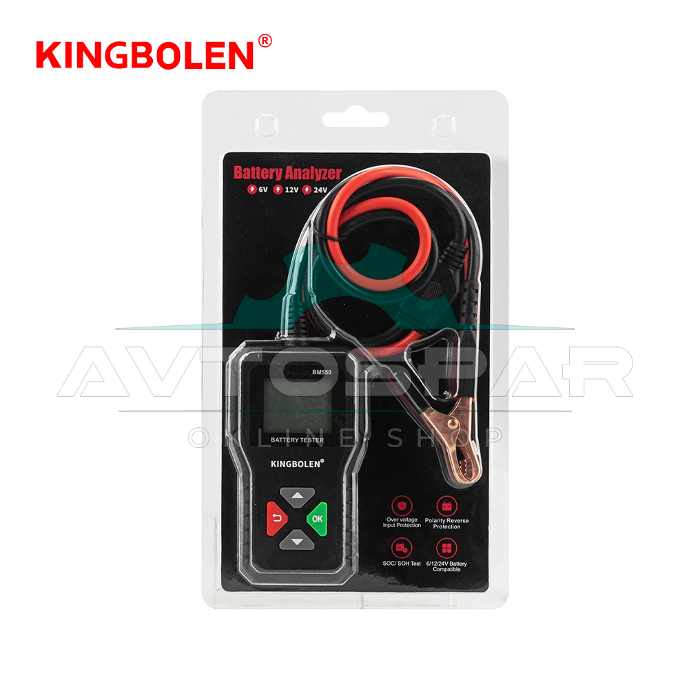 აკუმულატორის ტესტერი 6/12/24V Kingbolen BM550