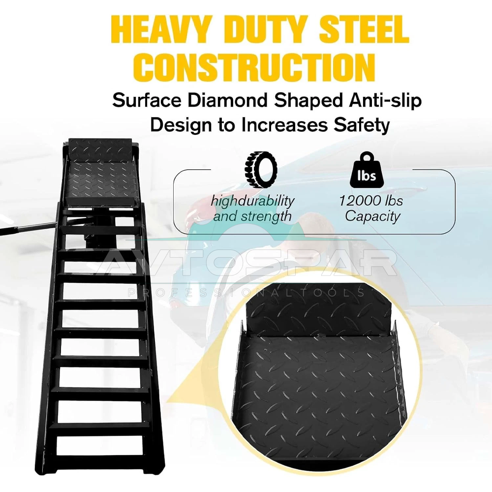 რკინის ჰიდრავლიკური პანდუსი 2TON დომკრატით (წყვილი)