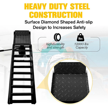 რკინის ჰიდრავლიკური პანდუსი 2TON დომკრატით (წყვილი)