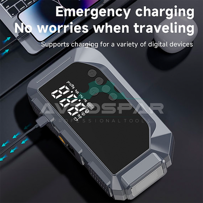 მანქანის დამქოქი და კომპრესორი 120000mAh/1000A