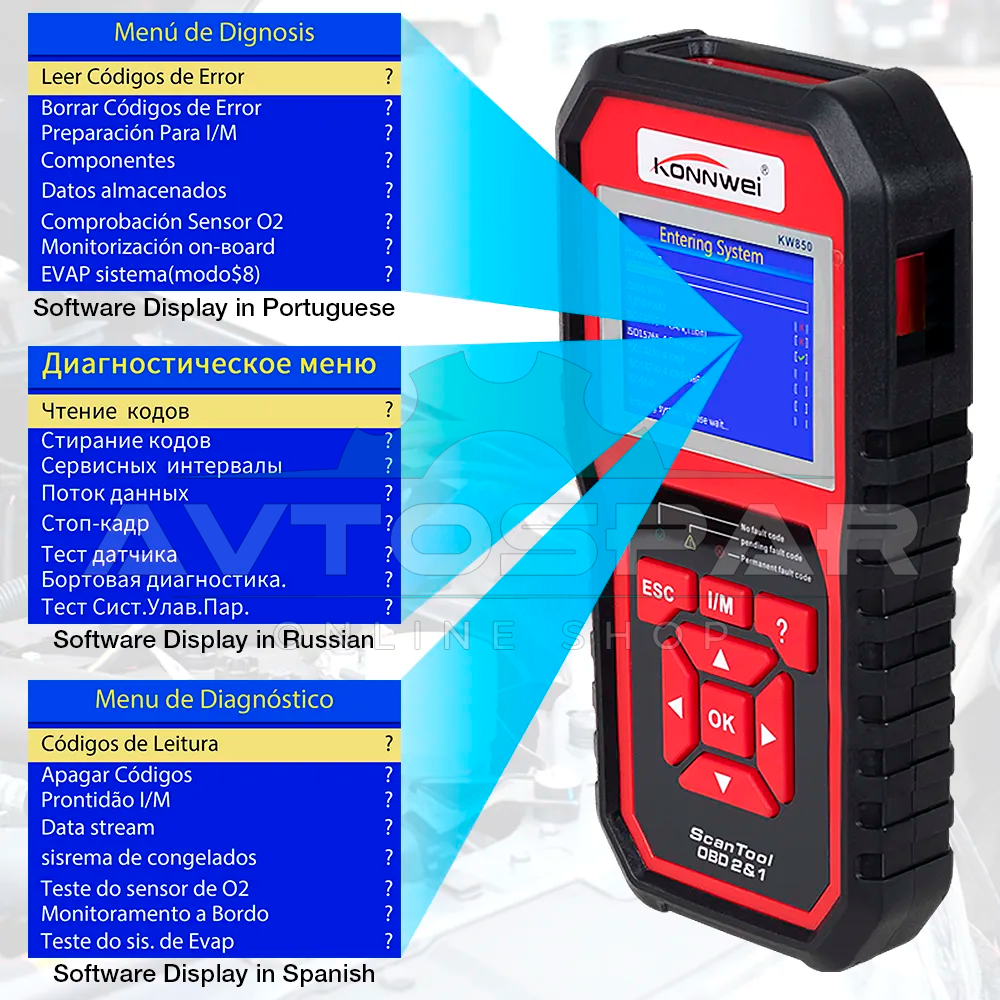 ავტოსკანერი Konnwei KW850