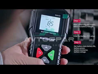 აკუმულატორის ტესტერი 6/12/24V Kingbolen BM550
